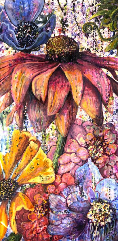 Portrait 4. Portraits in Bloom Series - a Paint Artowrk by Emma  Ramírez Conde